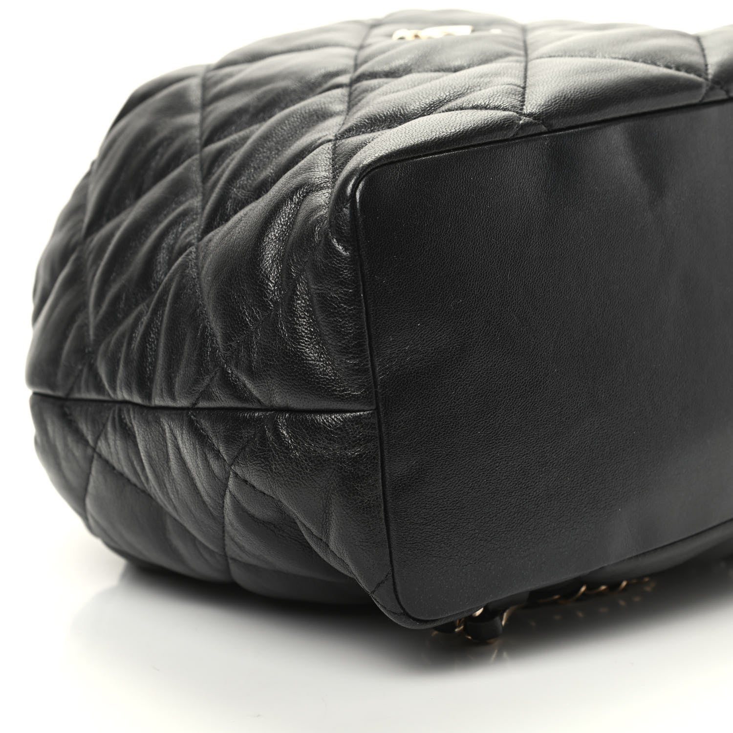 Chanel Lambskin Quilted Drawstring Backpack Black 8 of 9