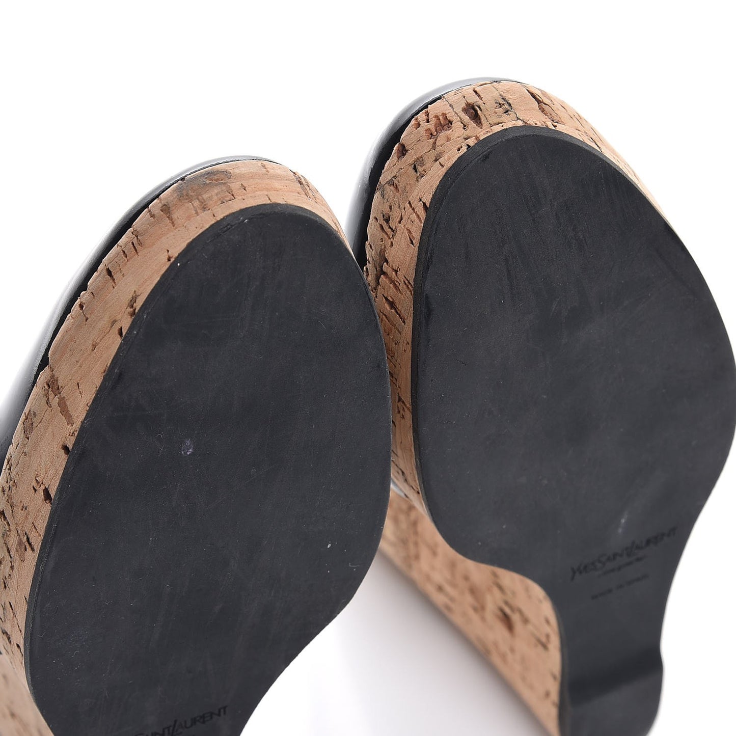 Patent Cork Lili 100 Wedge Sandals 37 Black