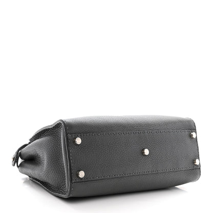 Fendi Cuoio Romano Selleria Bi-Color Medium Peekaboo Iconic Satchel Asfalto Latte 4 of 11
