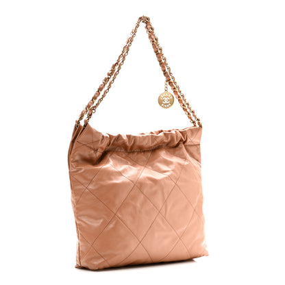 Chanel Shiny Calfskin Quilted Small Chanel 22 Beige 4 of 12