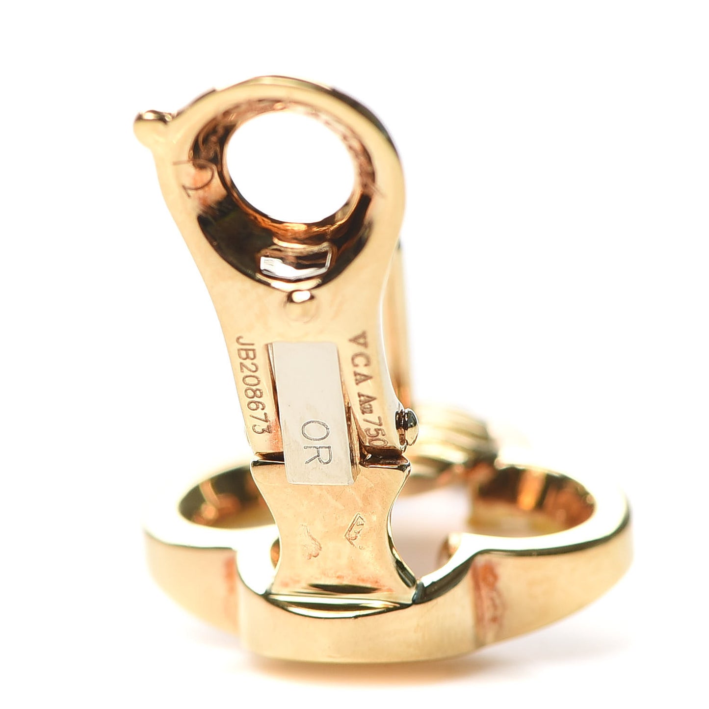 18K Yellow Gold Mother of Pearl Pure Alhambra Earrings