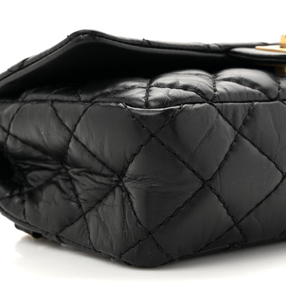 Chanel Aged Calfskin Quilted 2.55 Reissue Flap Belt Bag Clutch Black 10 of 11