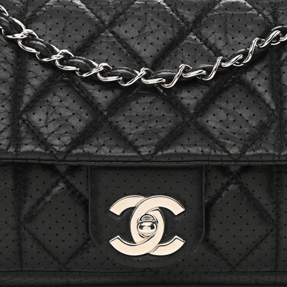 Chanel Aged Calfskin Perforated Flap Black 7 of 7