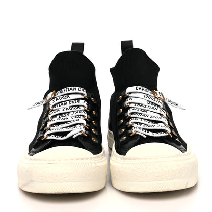 Christian Dior Technical Knit Calfskin Womens Walk'N'Dior High Top Sneakers 35.5 Black 2 of 8