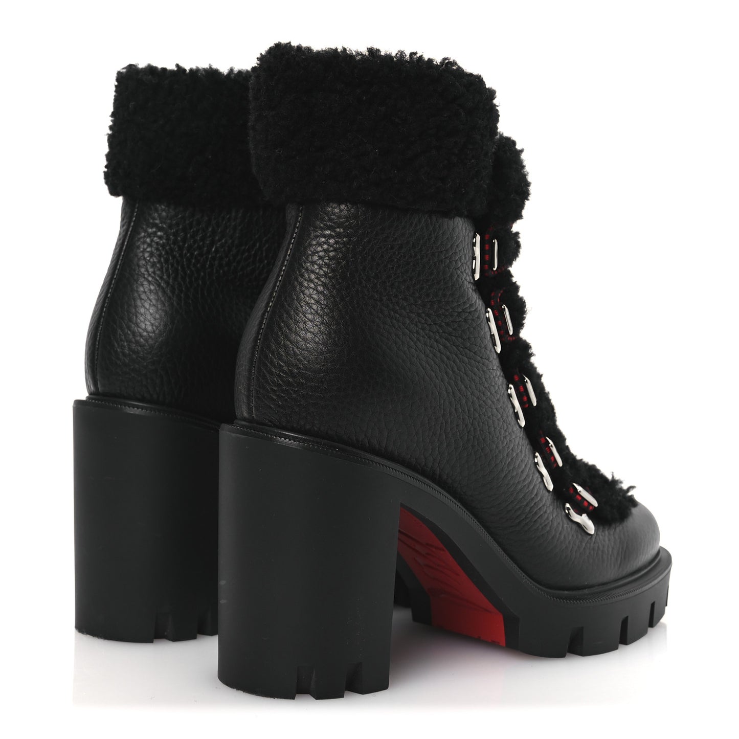 Grained Calfskin Shearling Edelvizir 70 Ankle Boots 36 Black