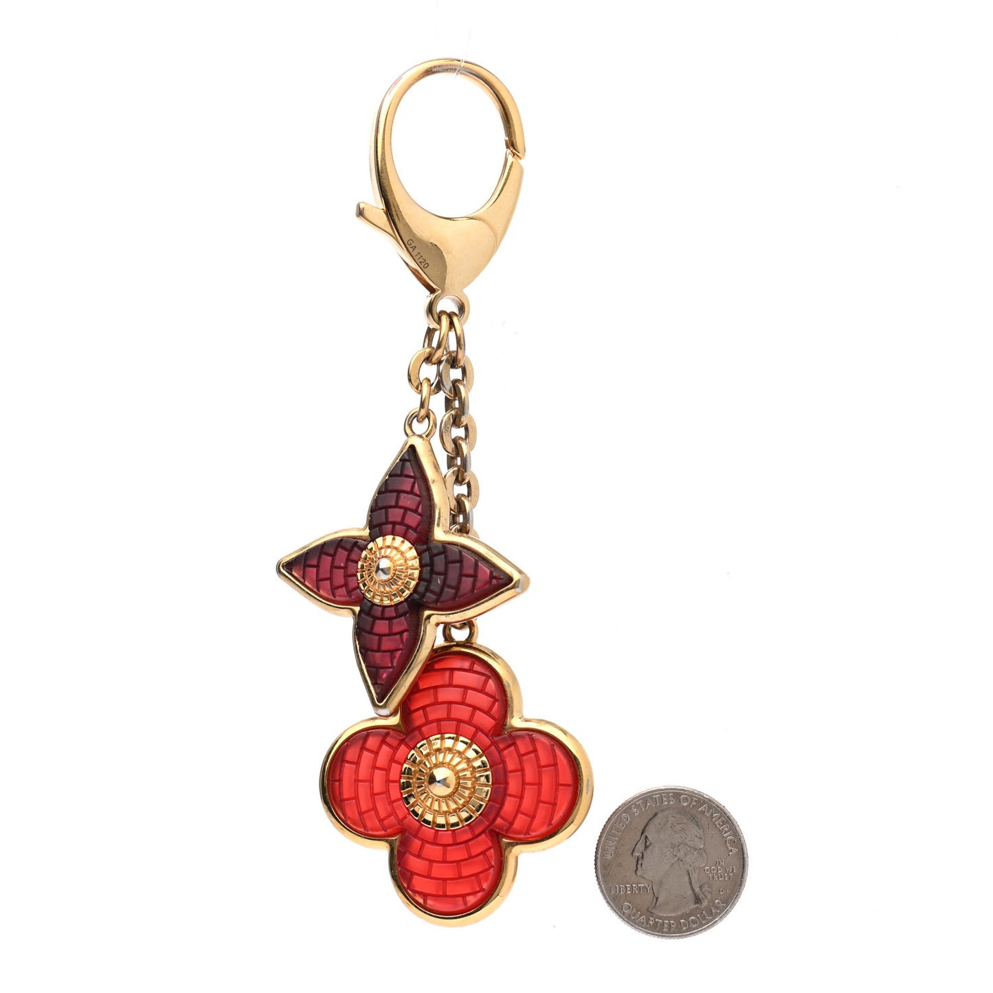 Metal Resin Mosaique Bag Charm Red