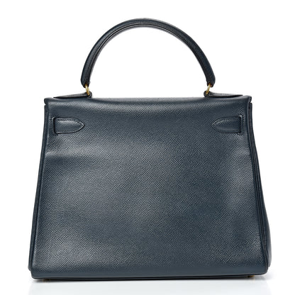 Hermes Courchevel Retourne Kelly 28 Bleu Marine 3 of 48