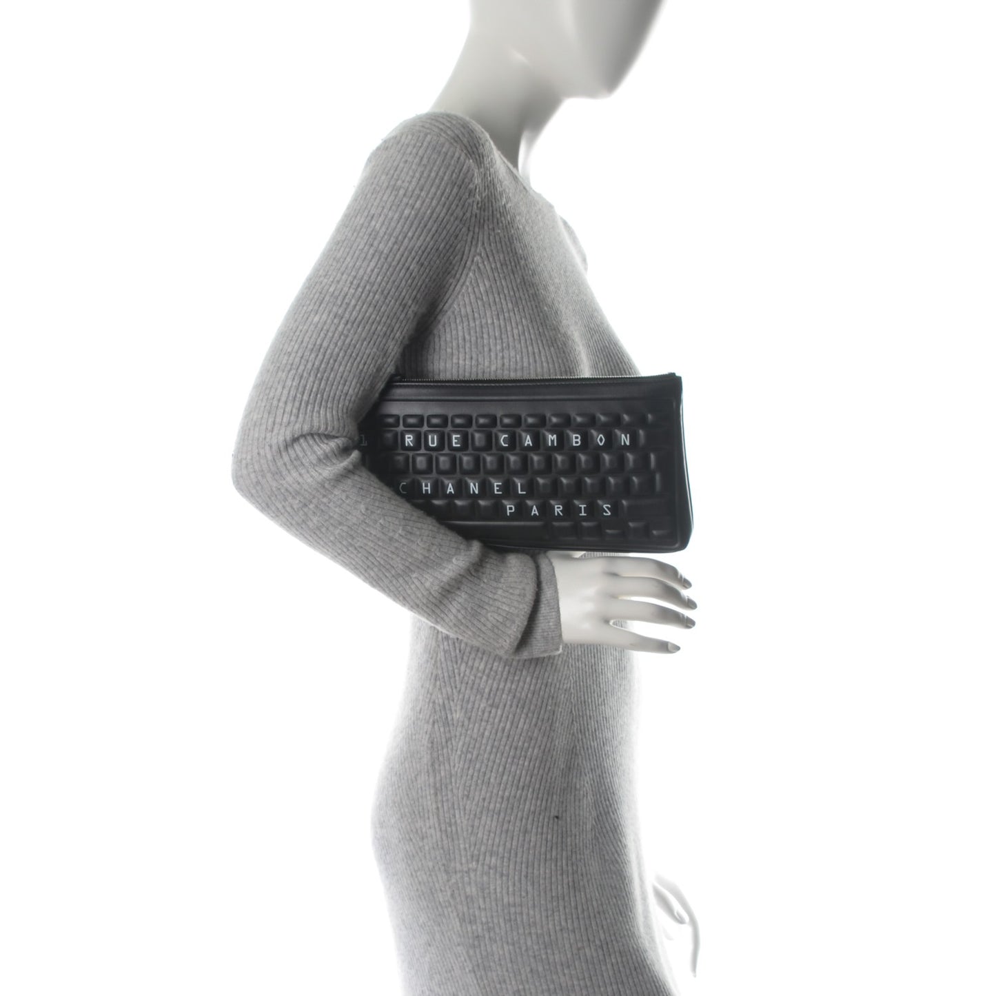 Metallic Calfskin Keyboard Pouch Black