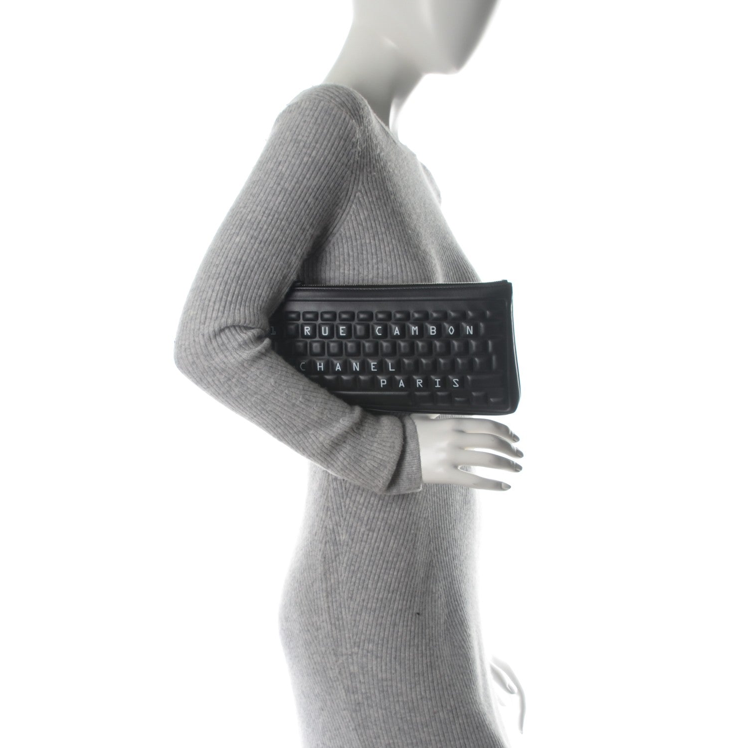 Chanel Metallic Calfskin Keyboard Pouch Black 2 of 8
