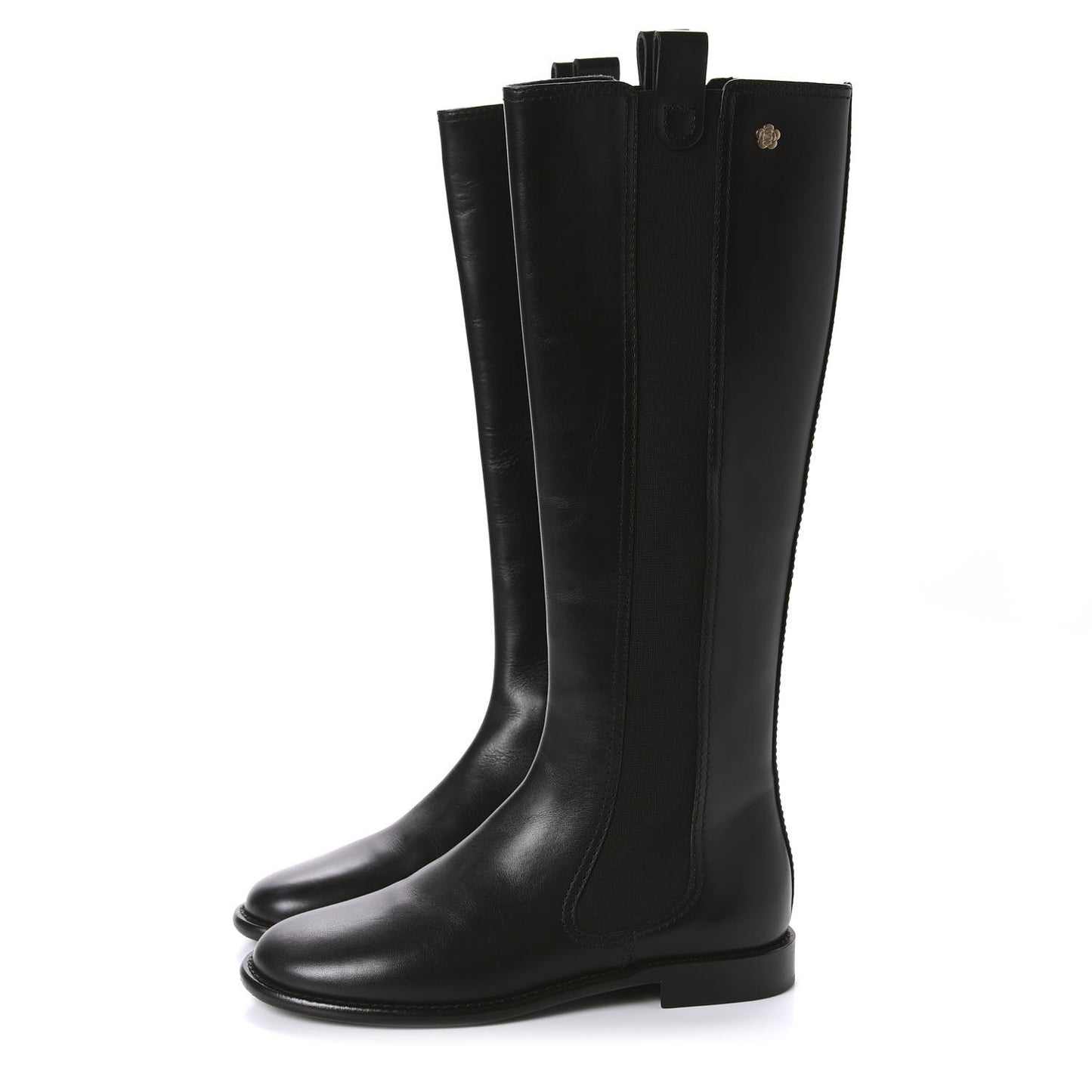 Calfskin Tall Boots 36.5 Black