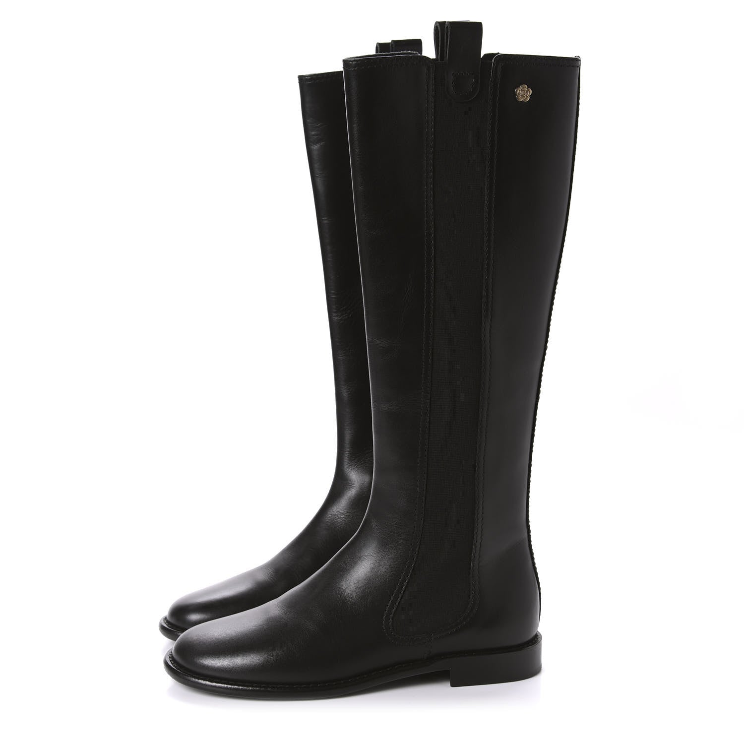 Chanel Calfskin Tall Boots 36.5 Black 3 of 11