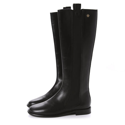Chanel Calfskin Tall Boots 36.5 Black 3 of 11