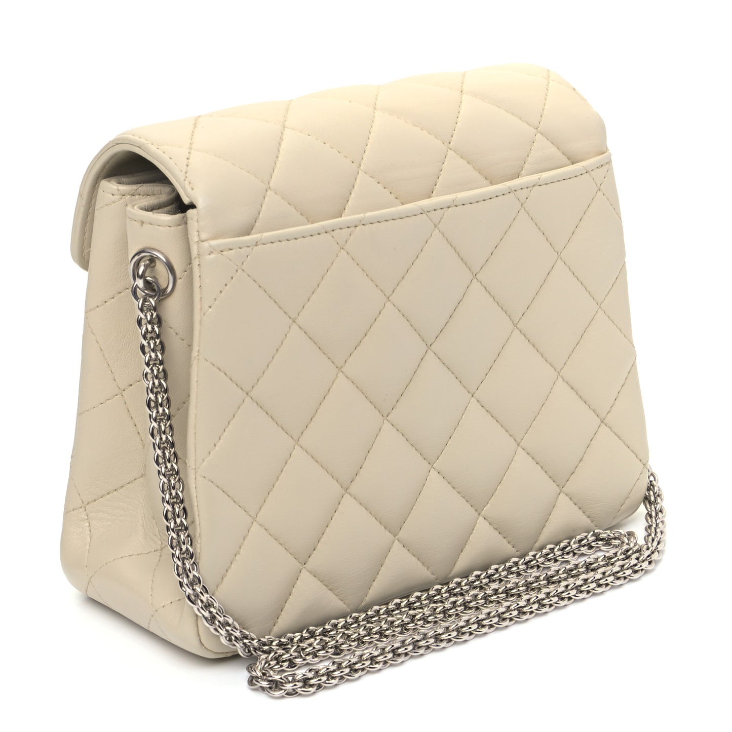 Lambskin Quilted Envelope Single Flap Beige