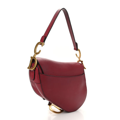 Christian Dior Grained Calfskin Saddle Bag Red 3 of 12