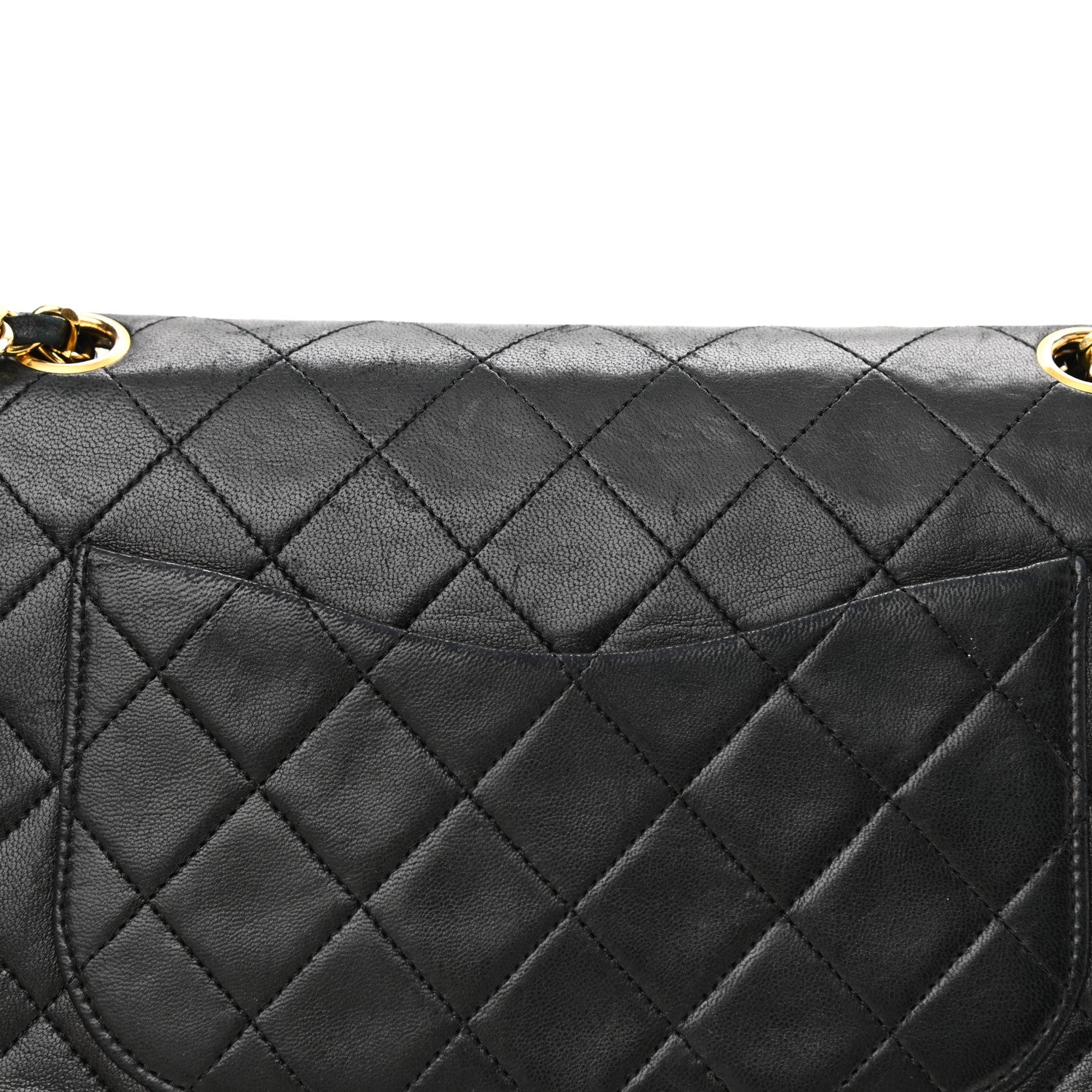 Chanel Lambskin Quilted Medium Double Flap Black 13 of 20