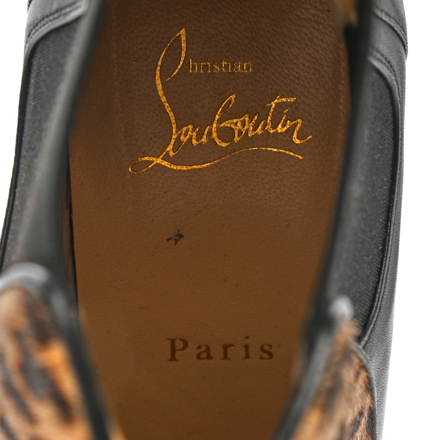 Christian Louboutin Calf Hair Leopard Print Chelsea Boots 39 Black 7 of 8