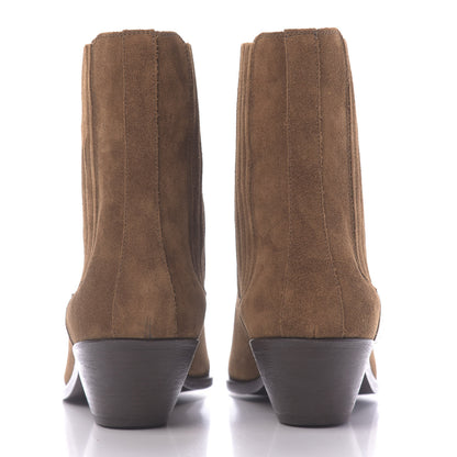 Saint Laurent Suede Brit Souple Ankle Boots 39 Brown 7 of 11