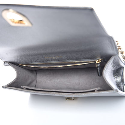 Christian Dior Metallic Grained Calfskin Medium Diorama Flap Bag Silver 5 of 13
