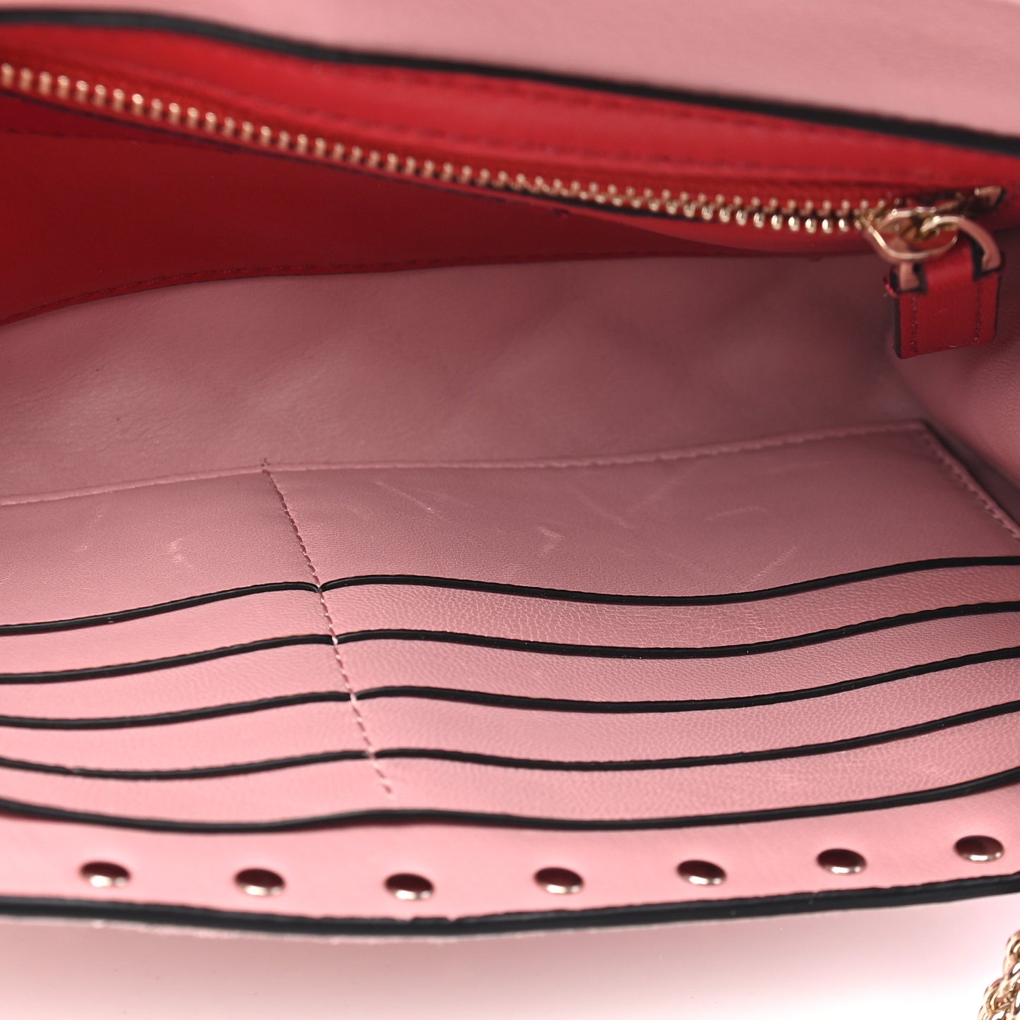 Suede Rockstud Spike Wallet on Chain Loto