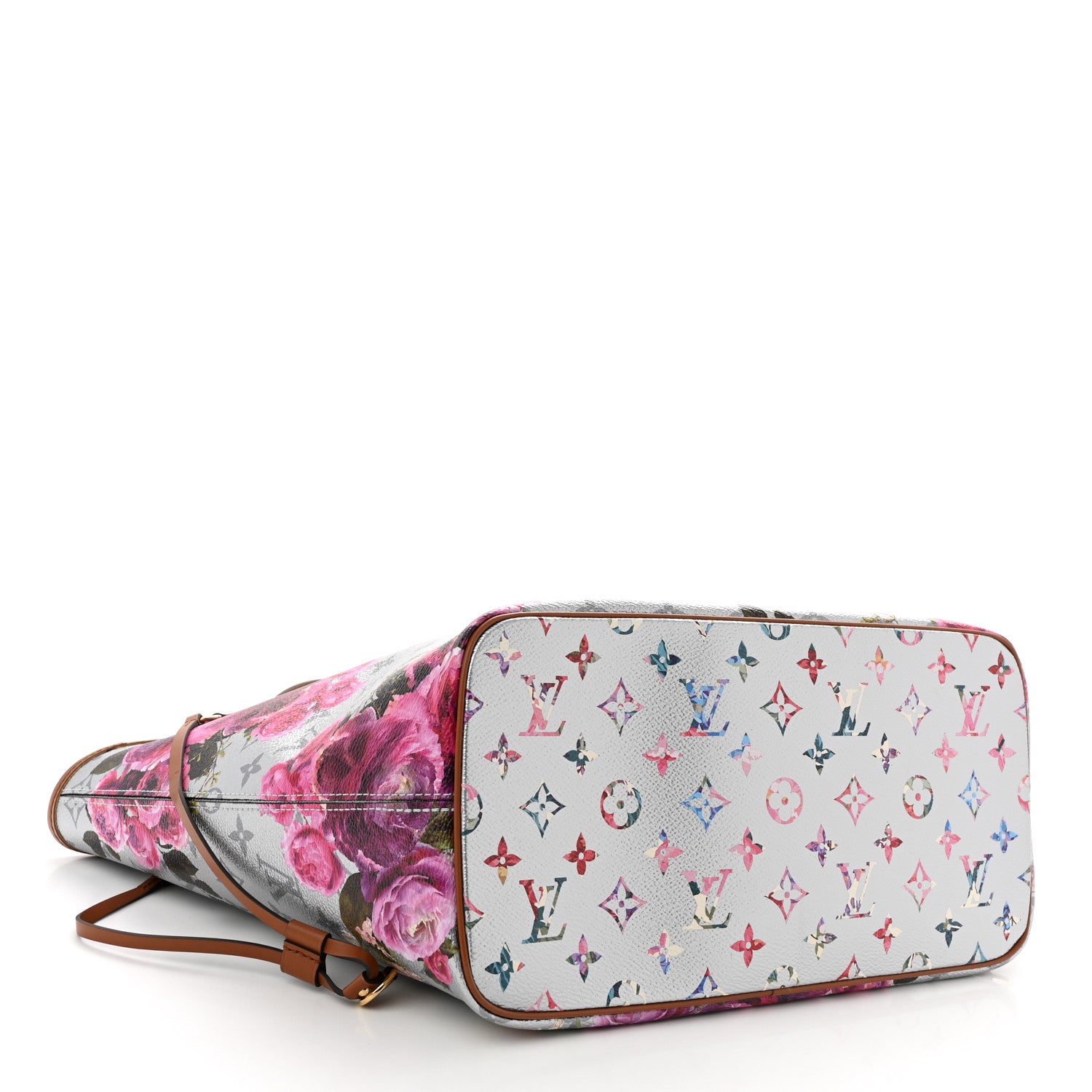 Louis Vuitton Metallic Monogram LV Garden Neverfull MM Silver 4 of 9
