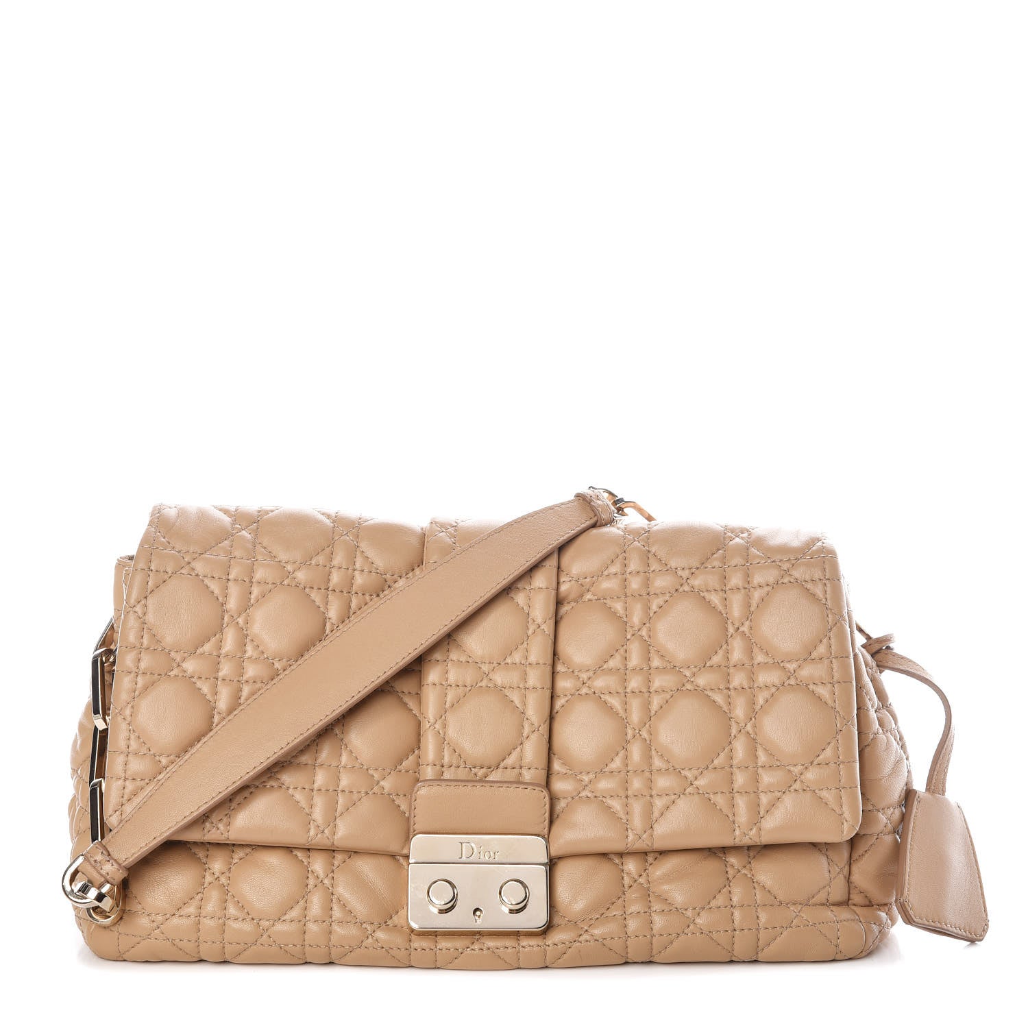 Christian Dior Lambskin Cannage New Lock Flap Beige 1 of 10