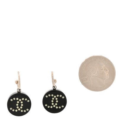 Chanel Resin Pearl CC Round Earrings Black 2 of 4