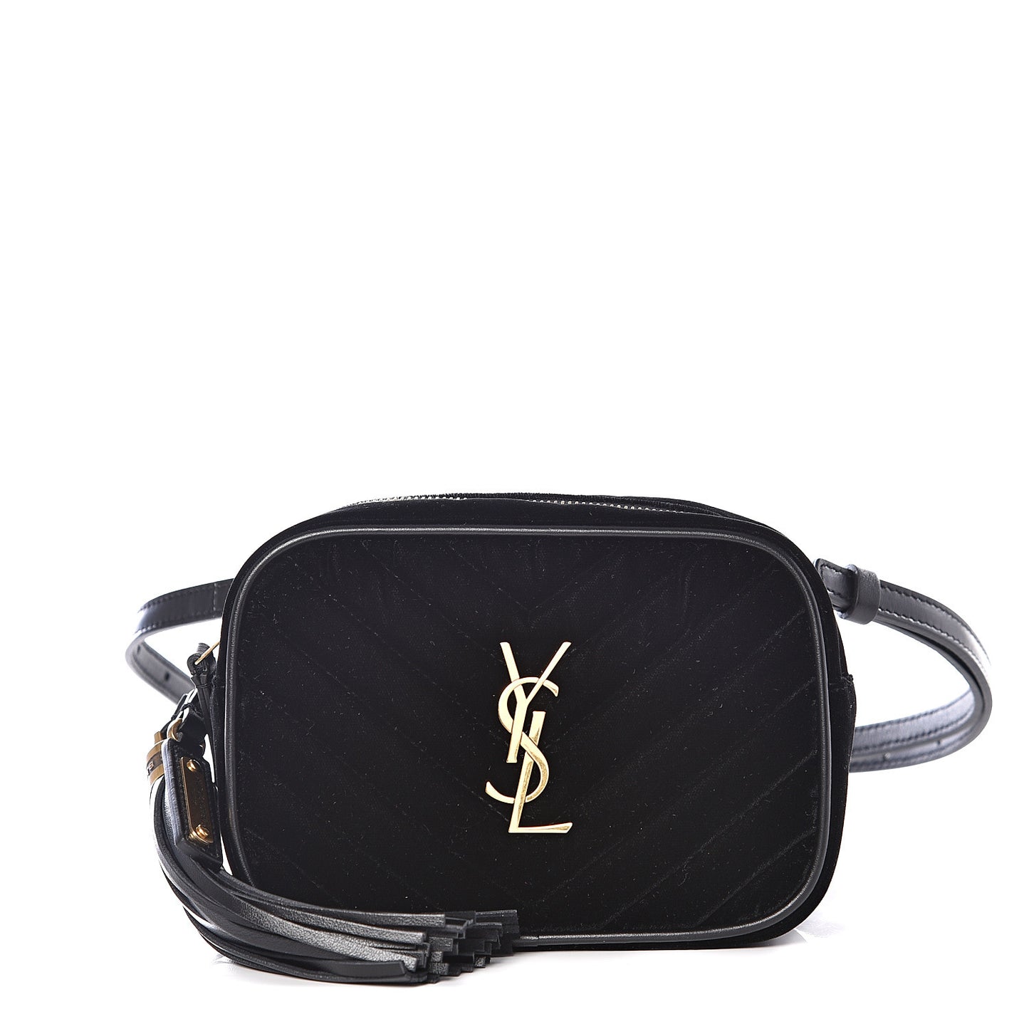 Velour Matelasse Monogram Lou Belt Bag Black