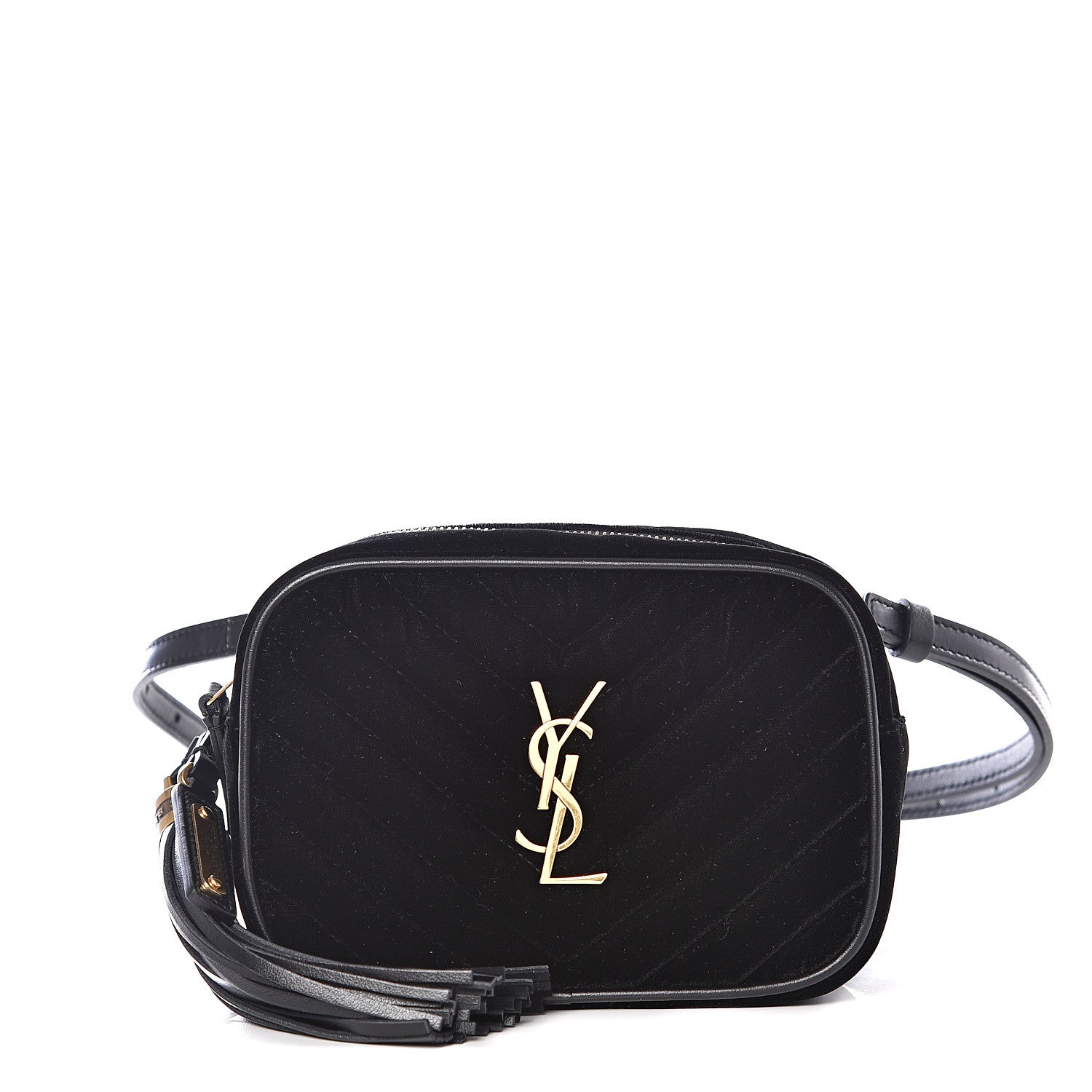 Saint Laurent Velour Matelasse Monogram Lou Belt Bag Black 1 of 8
