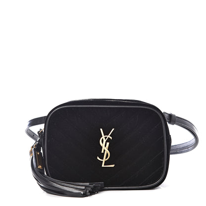 Saint Laurent Velour Matelasse Monogram Lou Belt Bag Black 1 of 8