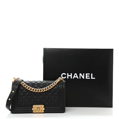 Chanel Caviar Quilted Medium Boy Flap Black 9 of 9
