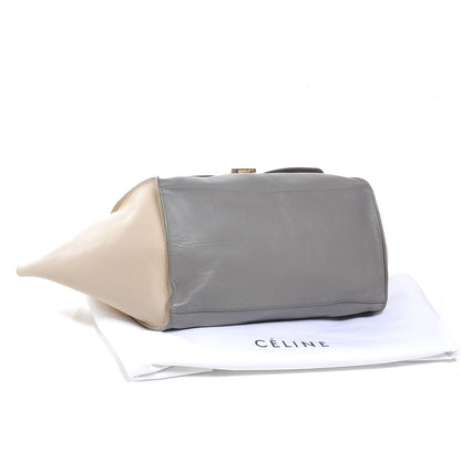 Celine Calfskin Tri-Color Trapeze Burgundy 4 of 7