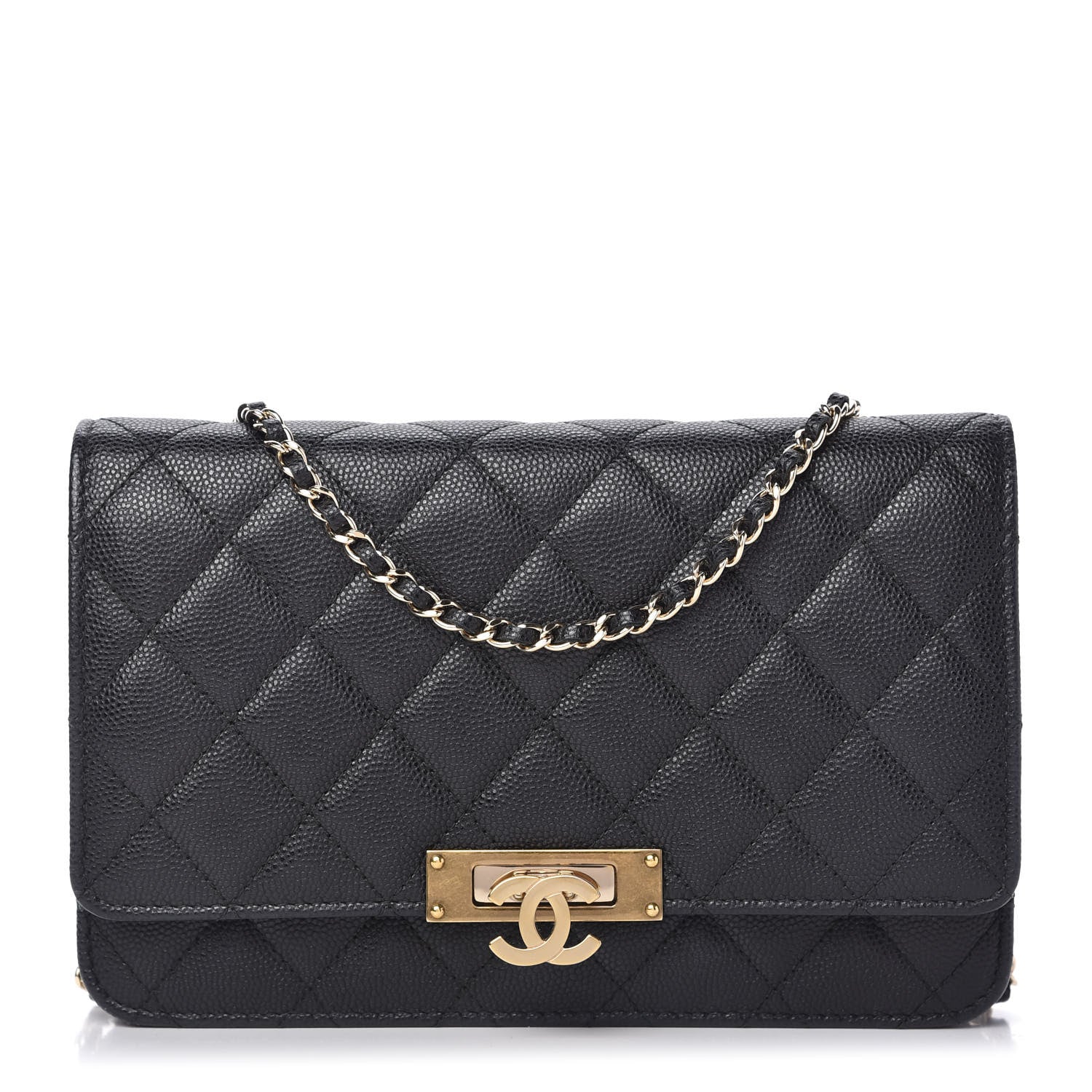 Chanel Caviar Quilted Golden Class Wallet On Chain WOC Black 1 of 12