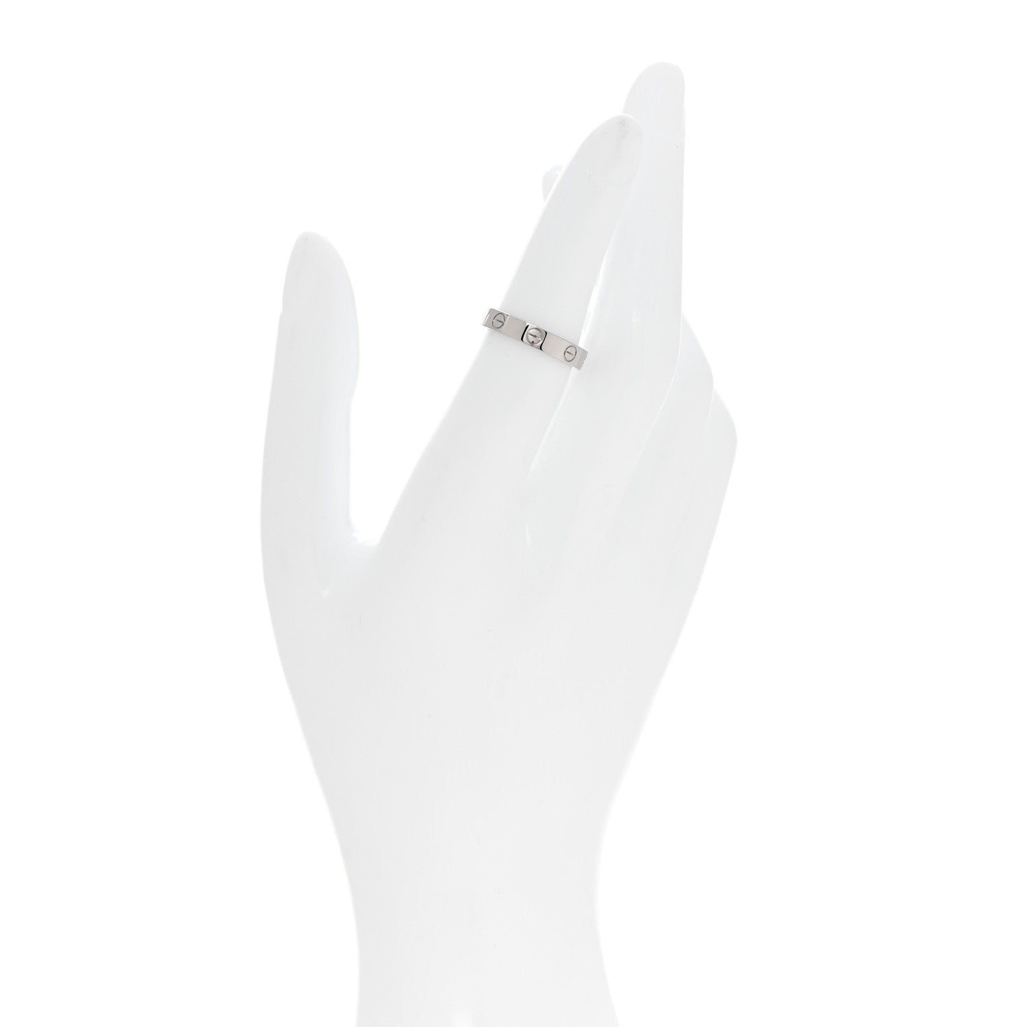 Cartier 18K White Gold 3.5mm LOVE Wedding Band Ring 50 5.25 2 of 4
