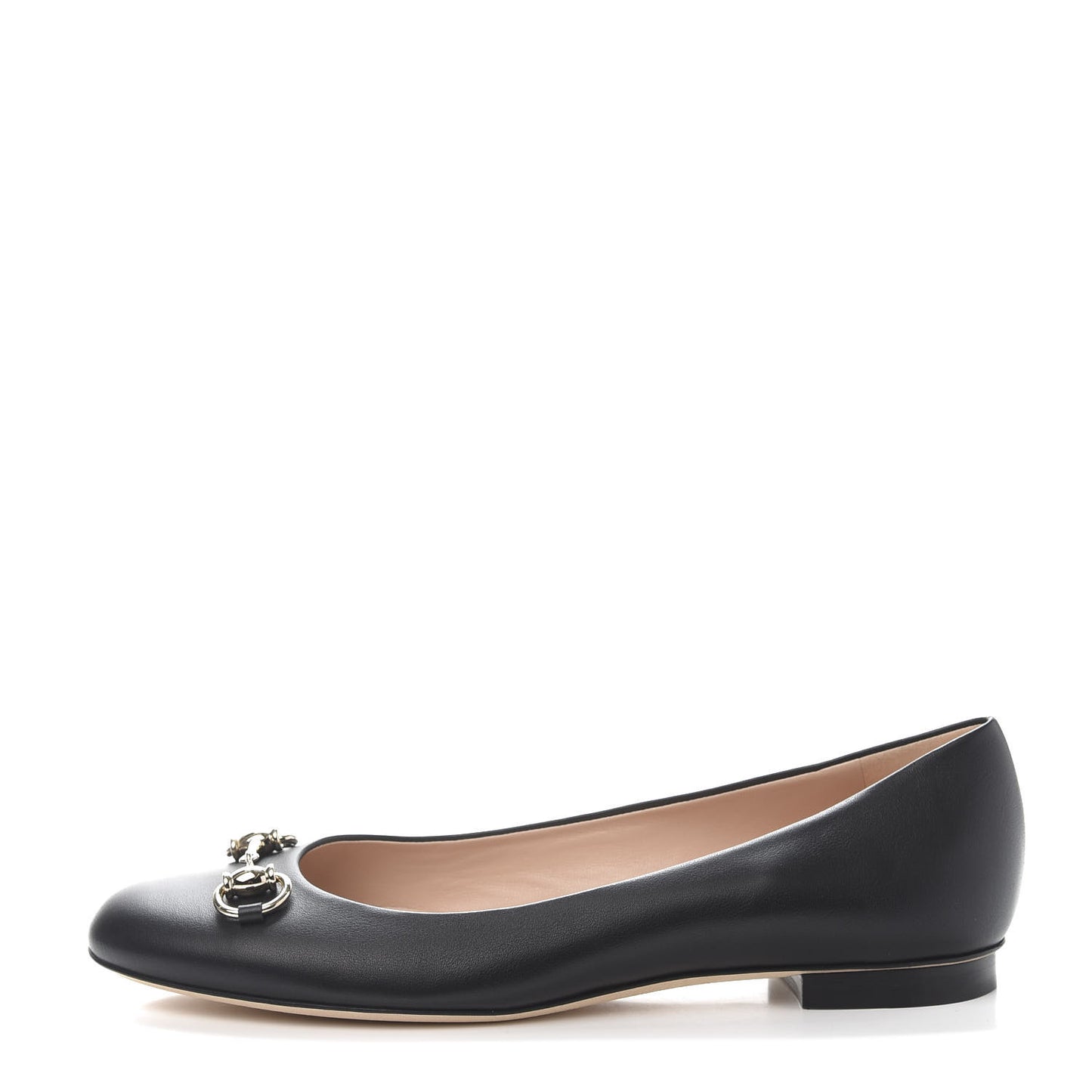 Calfskin Horsebit Ballerina Flats 40 Black