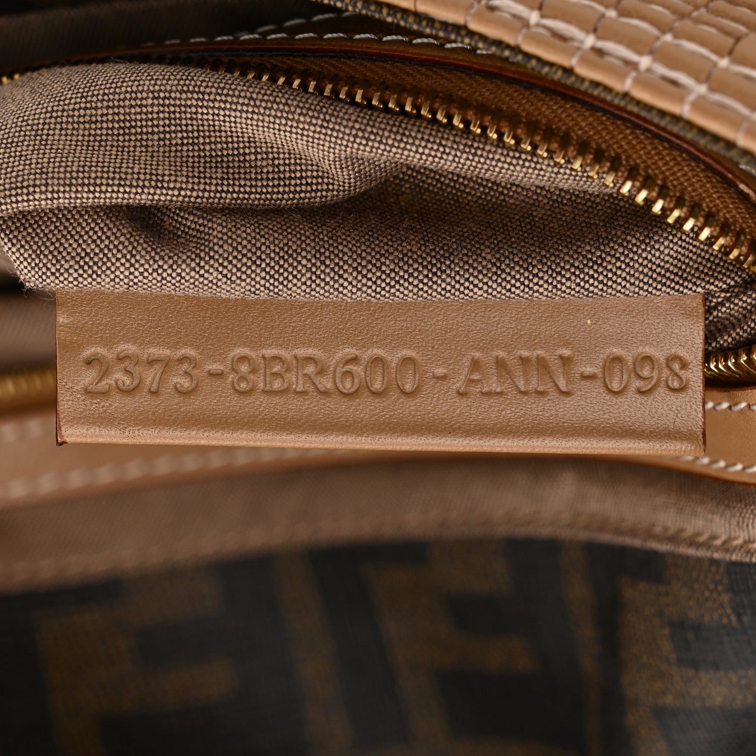 Fendi Calfskin Woven Baguette Cammelo Beige 7 of 10