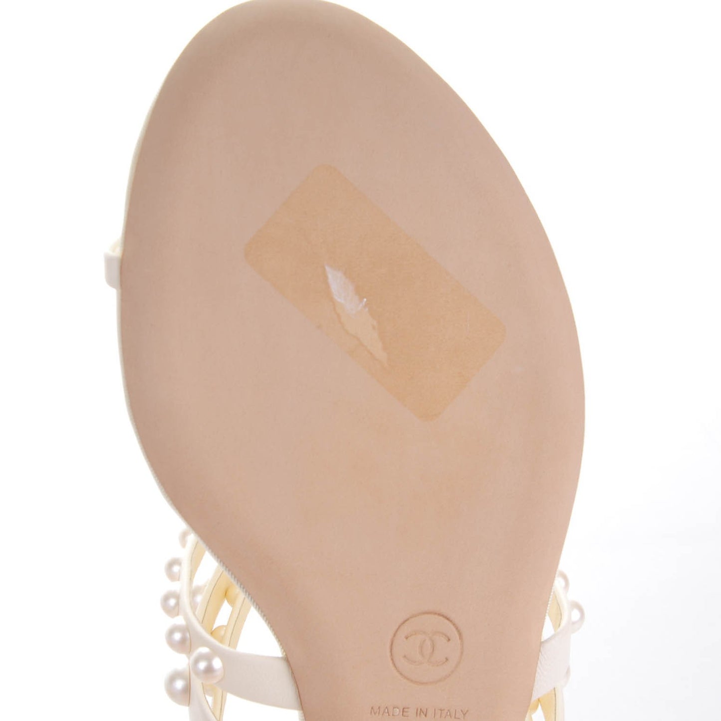Lambskin Pearl Sandals 40 White