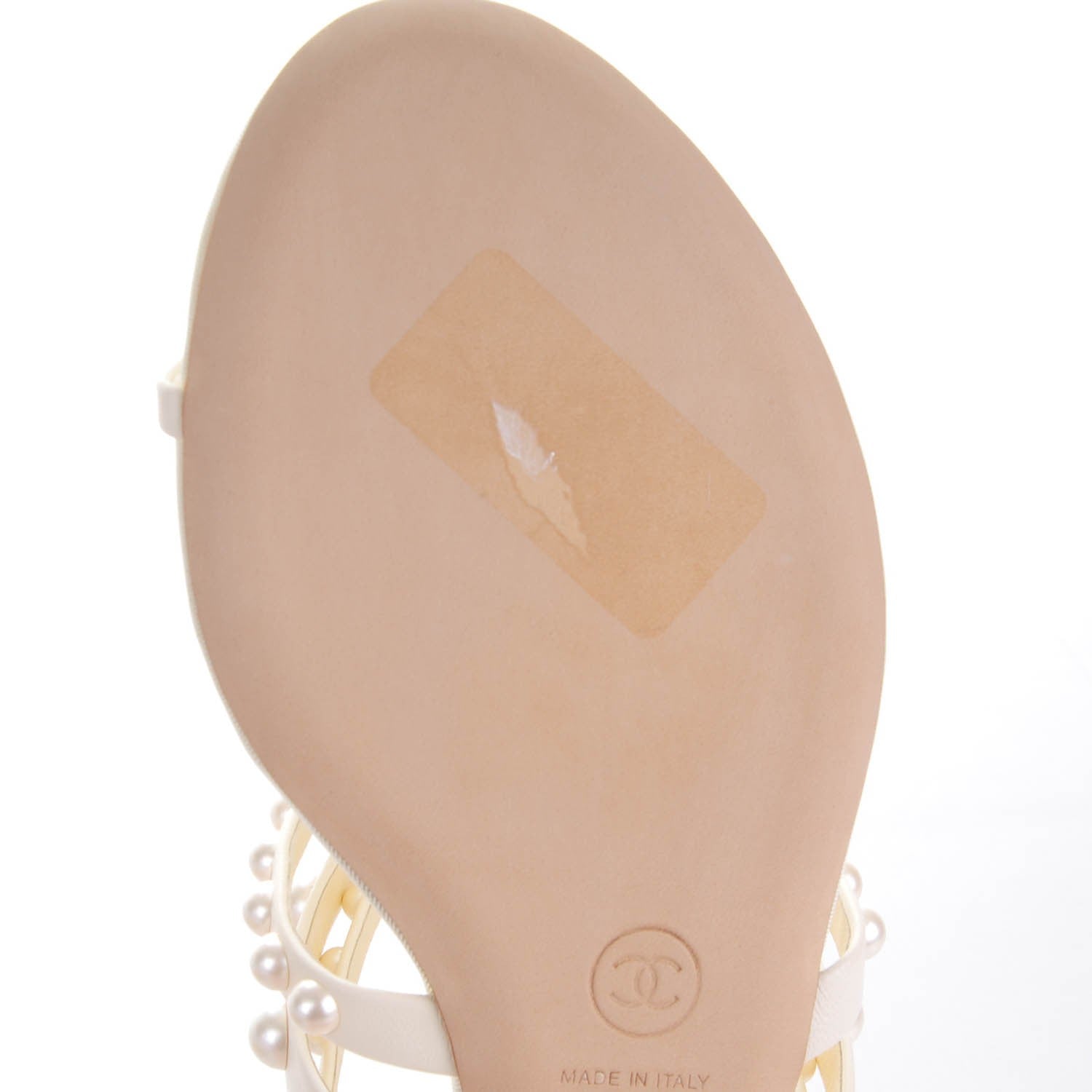 Chanel Lambskin Pearl Sandals 40 White 10 of 10