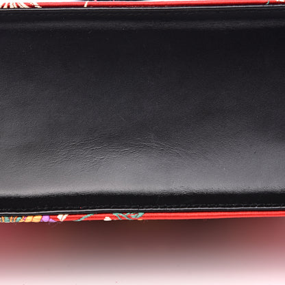 Gucci Jacquard Floral Mini Sylvie Top Handle Bag Red Multicolor Black 10 of 13