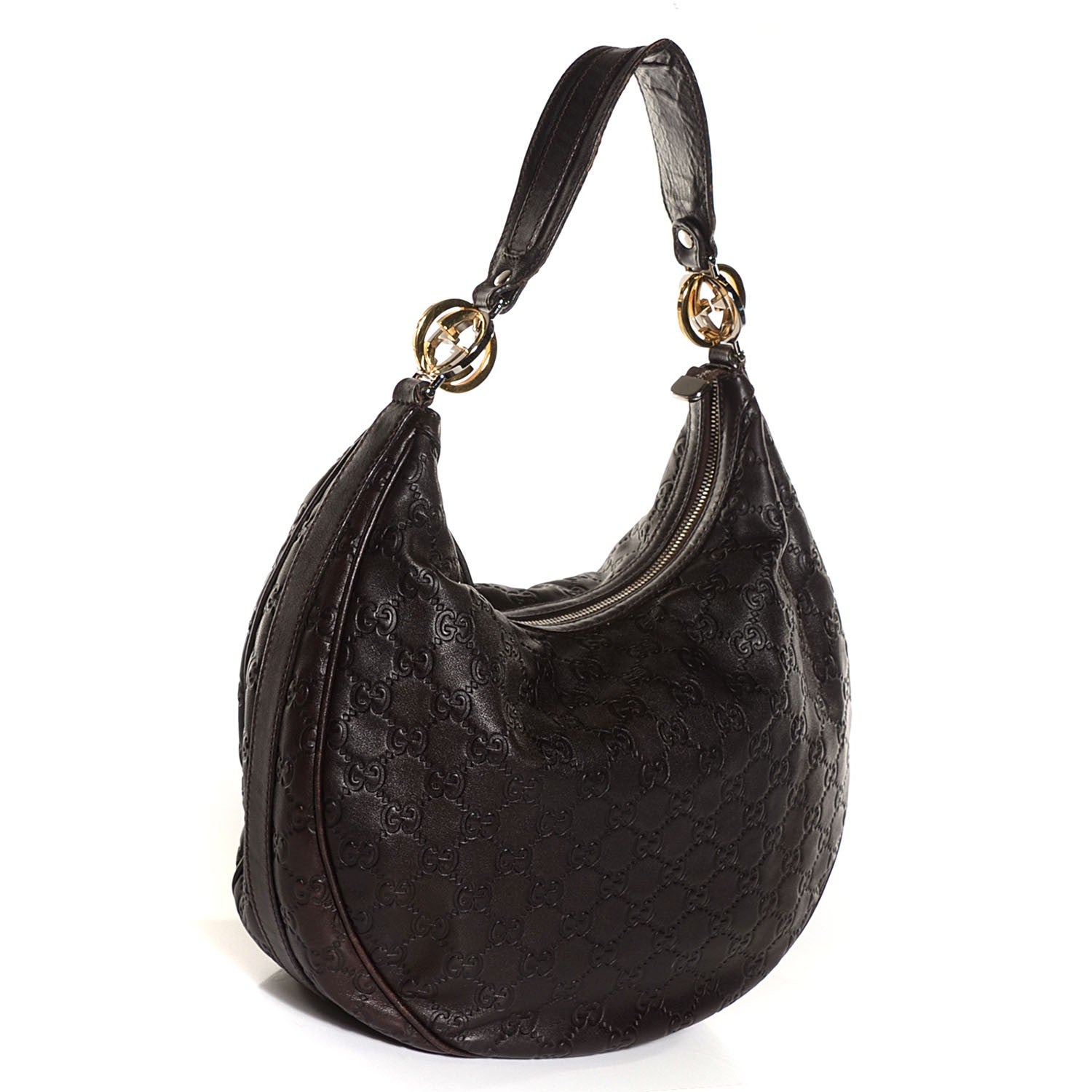 Gucci Guccissima Medium GG Twins Hobo Brown 3 of 9