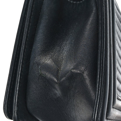 Chanel Calfskin Horizontal Quilted Medium Boy Flap Black Black 9 of 9