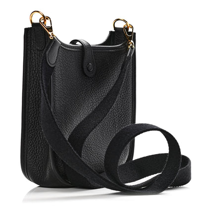 Hermes Taurillon Clemence Evelyne TPM Black 3 of 10