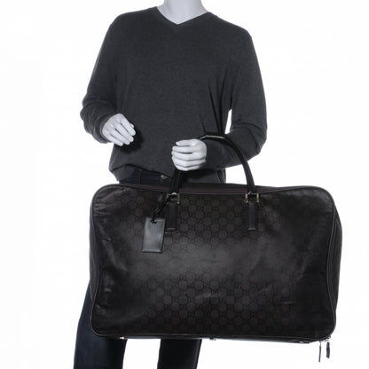 Gucci Nylon Monogram Large Lightweight Suitcase Luggage Brown 2 of 7