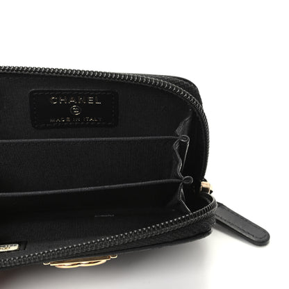 Chanel Lambskin Quilted Zip Around Boy Coin Purse Wallet Black 5 of 8