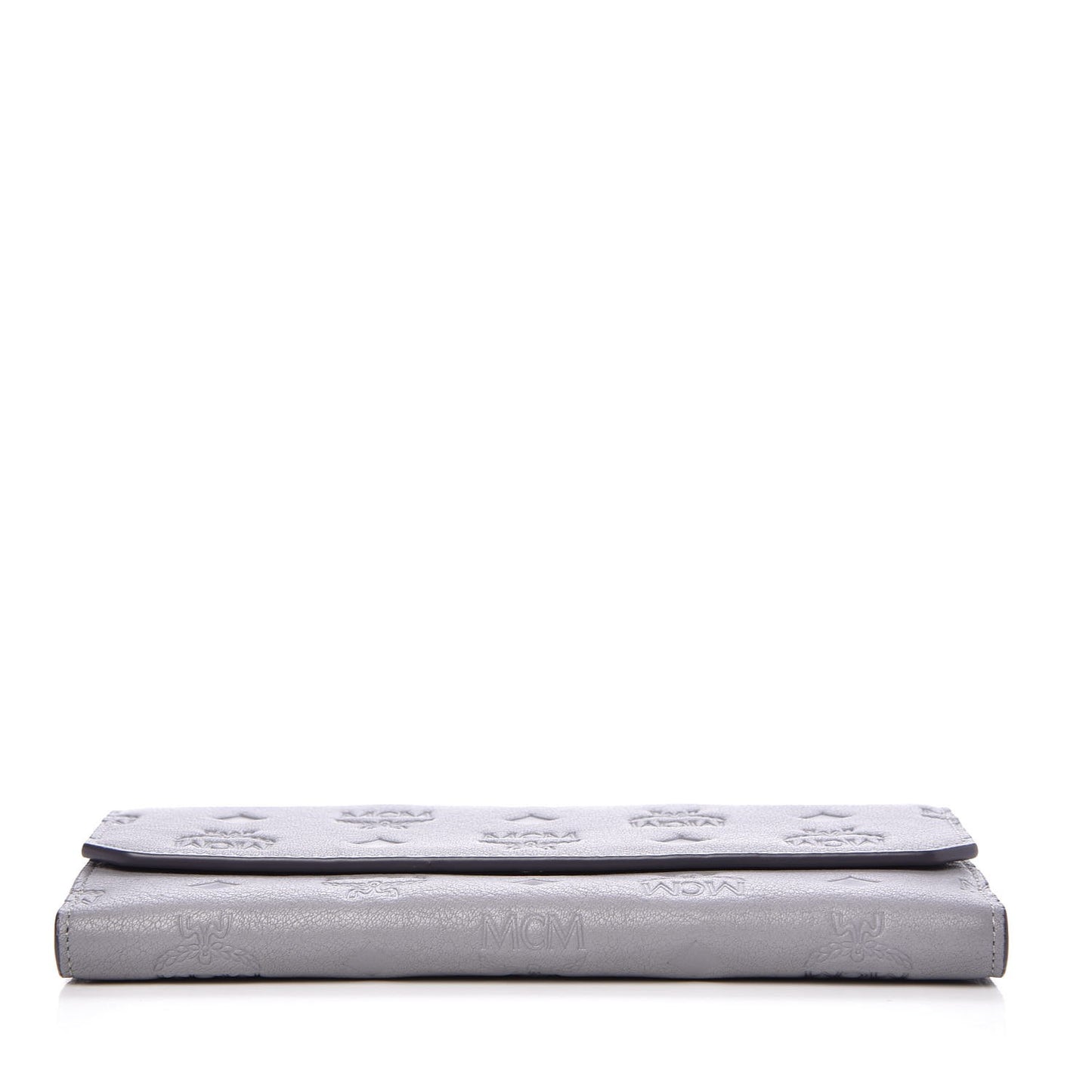 Calfskin Signature Monogram Klara Flap Wallet Grey
