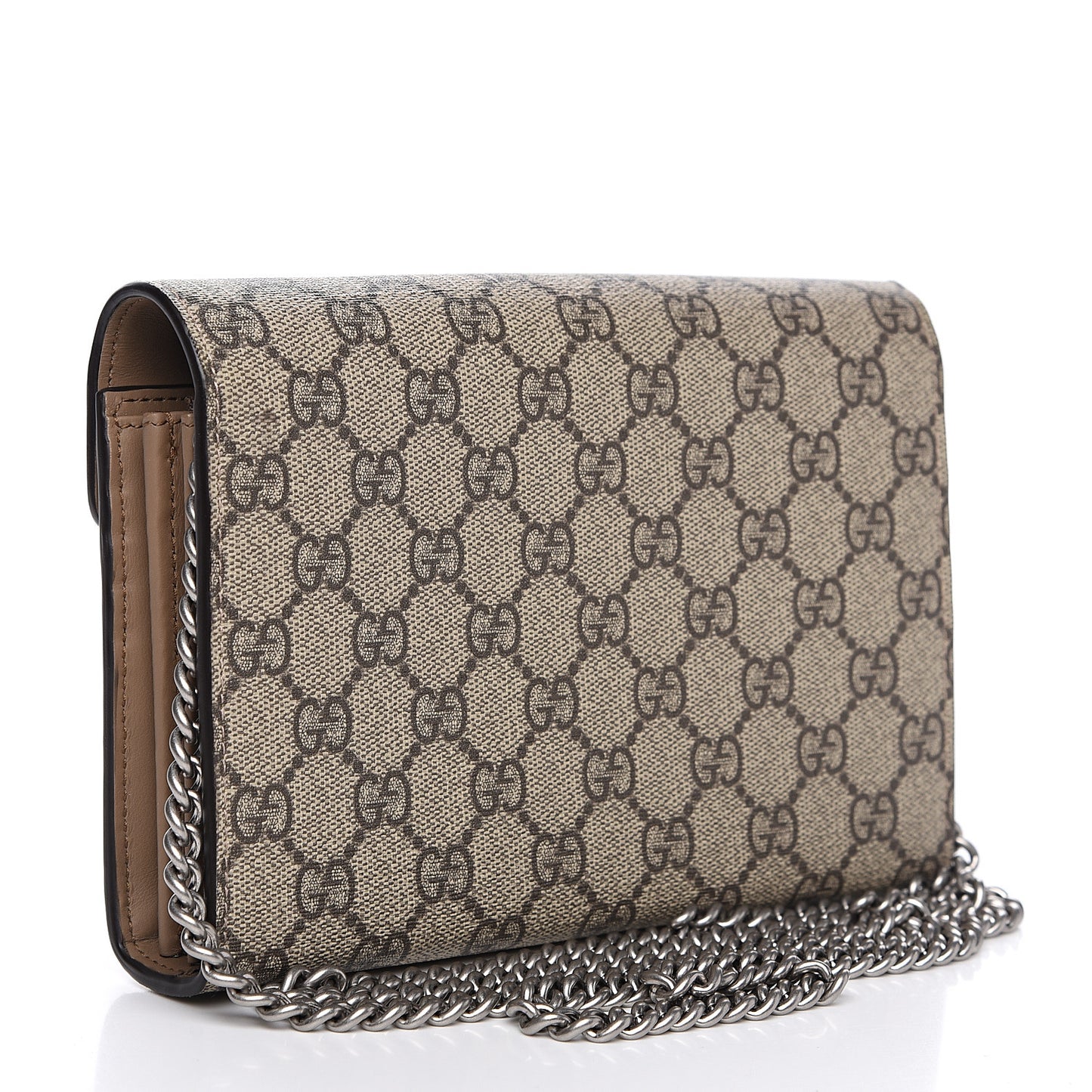 GG Supreme Monogram Mini Dionysus Chain Wallet Beige Taupe
