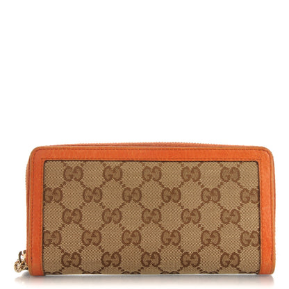 Gucci Monogram Bamboo Tassel Zip Around Wallet Orange 1 of 9