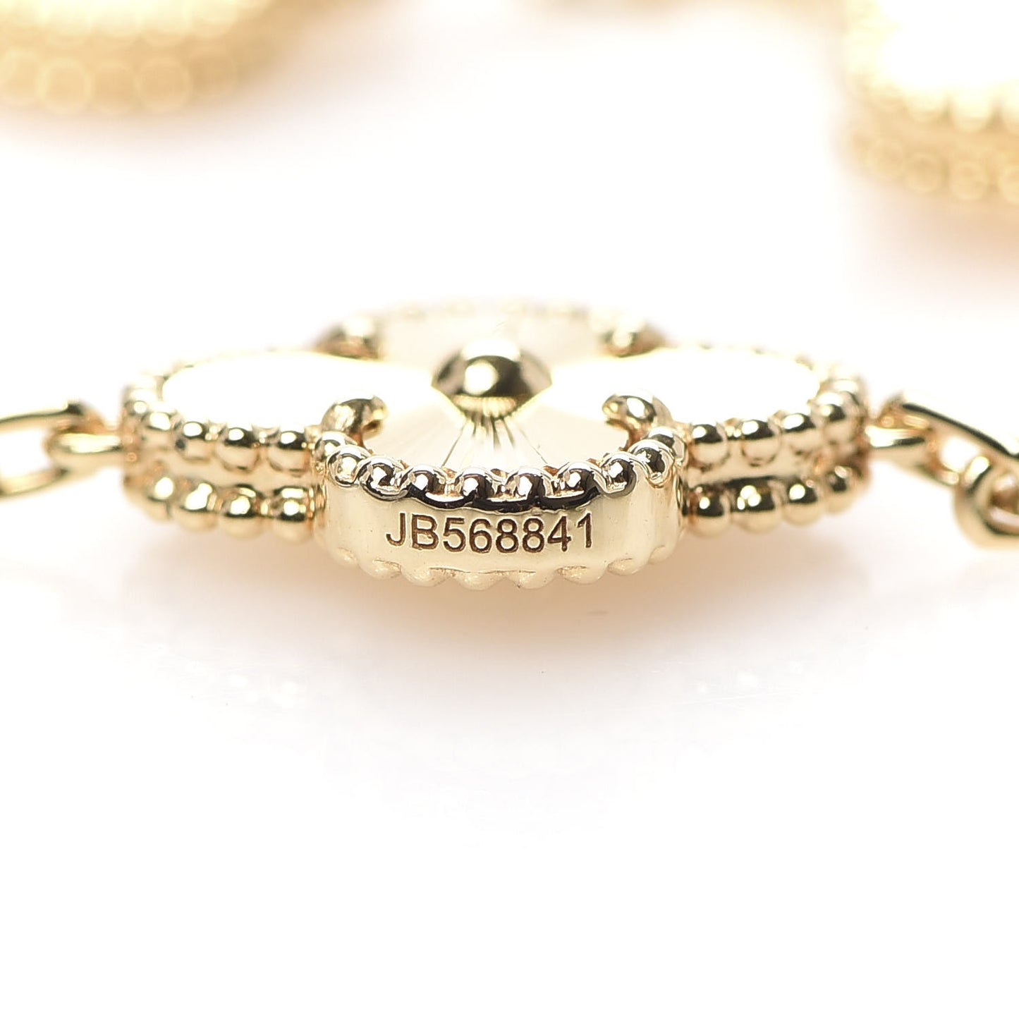 18K Yellow Gold 5 Motifs Guilloche Vintage Alhambra Bracelet