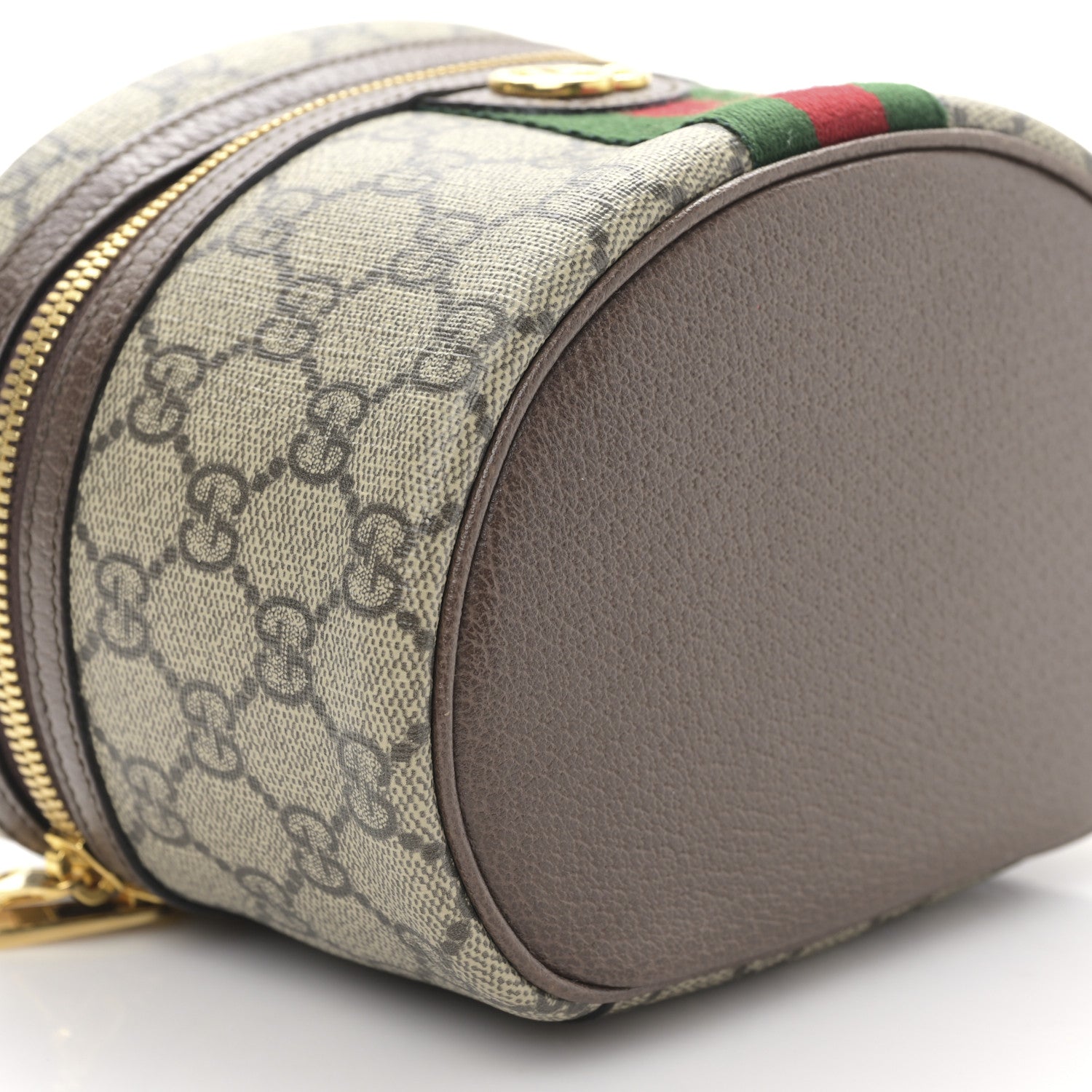 Gucci GG Supreme Monogram Textured Calfskin Web Ophidia Vanity Cosmetic Case Beige Ebony New Acero 8 of 9
