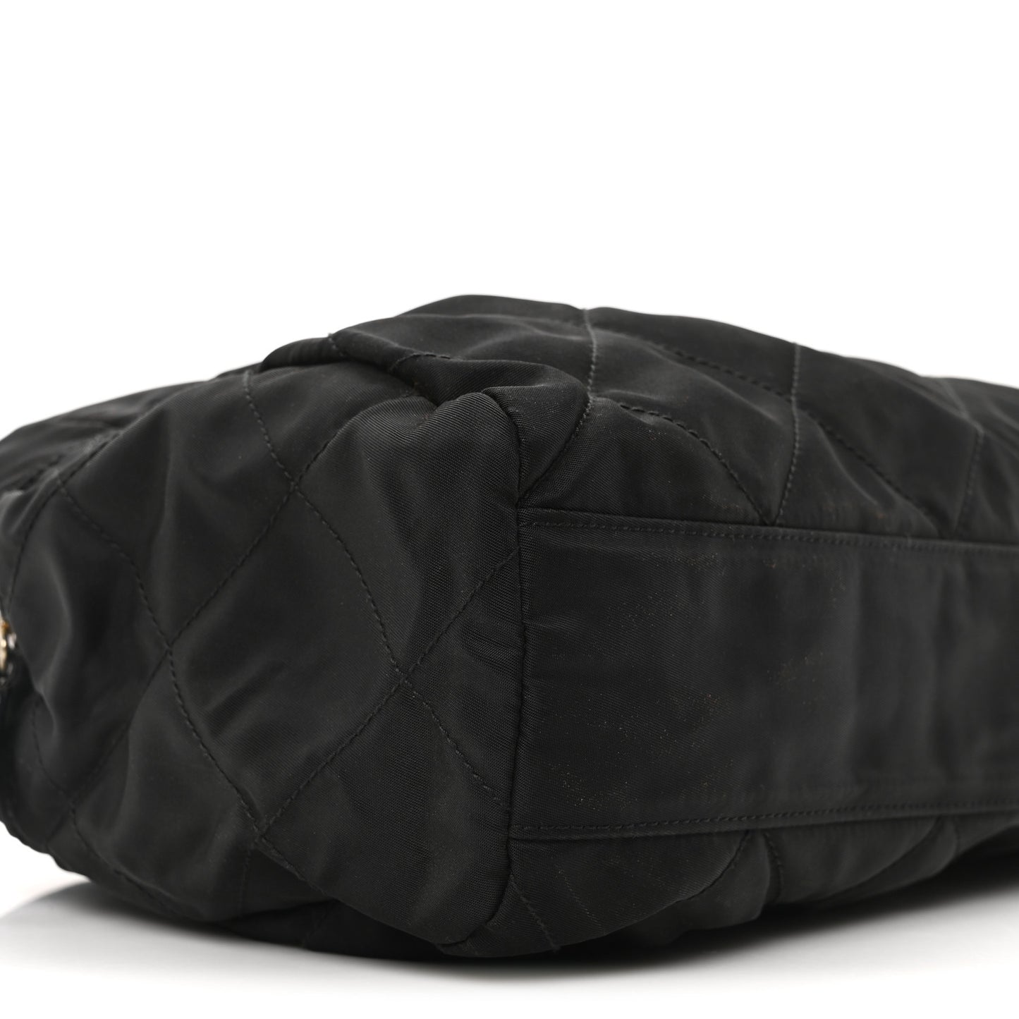 Nylon Tessuto Quilted Shoulder Bag Black