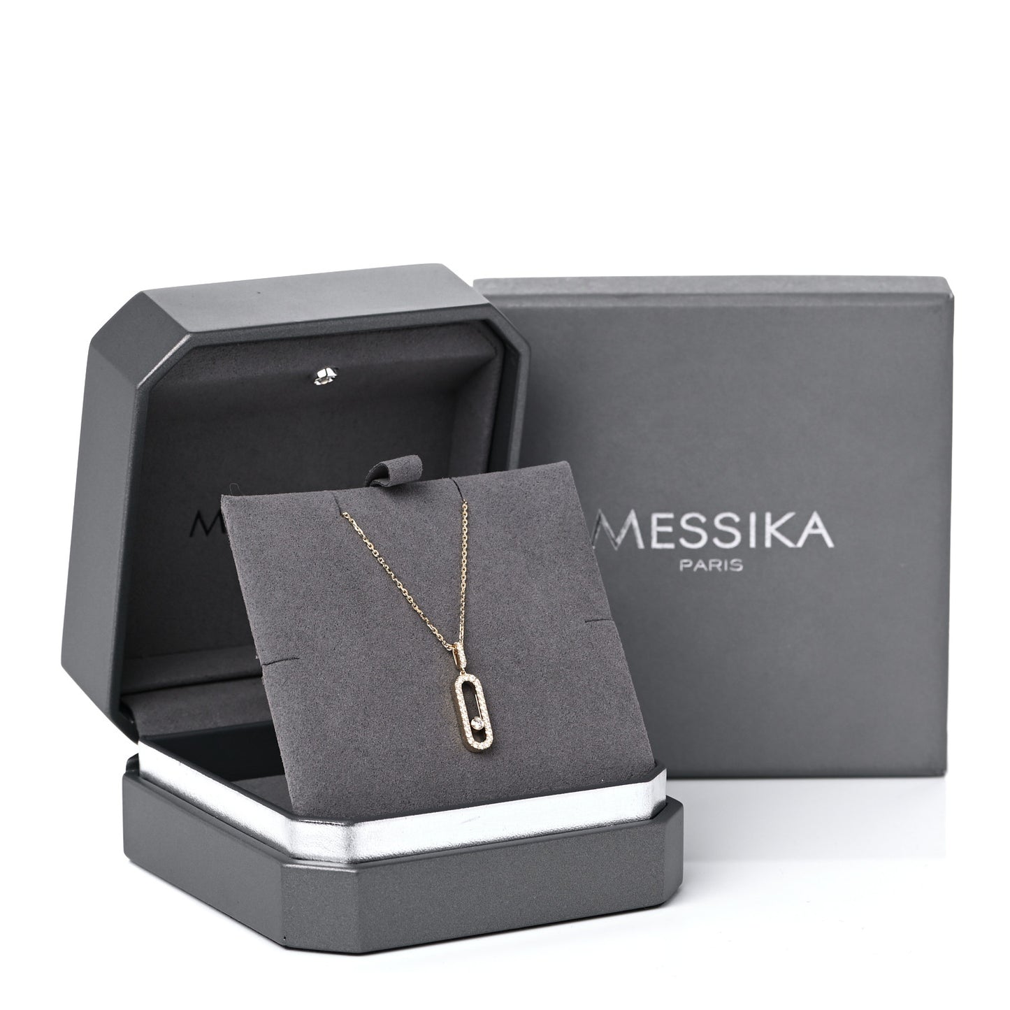 18K Yellow Gold Diamond LM Move Uno Pave Pendant Necklace